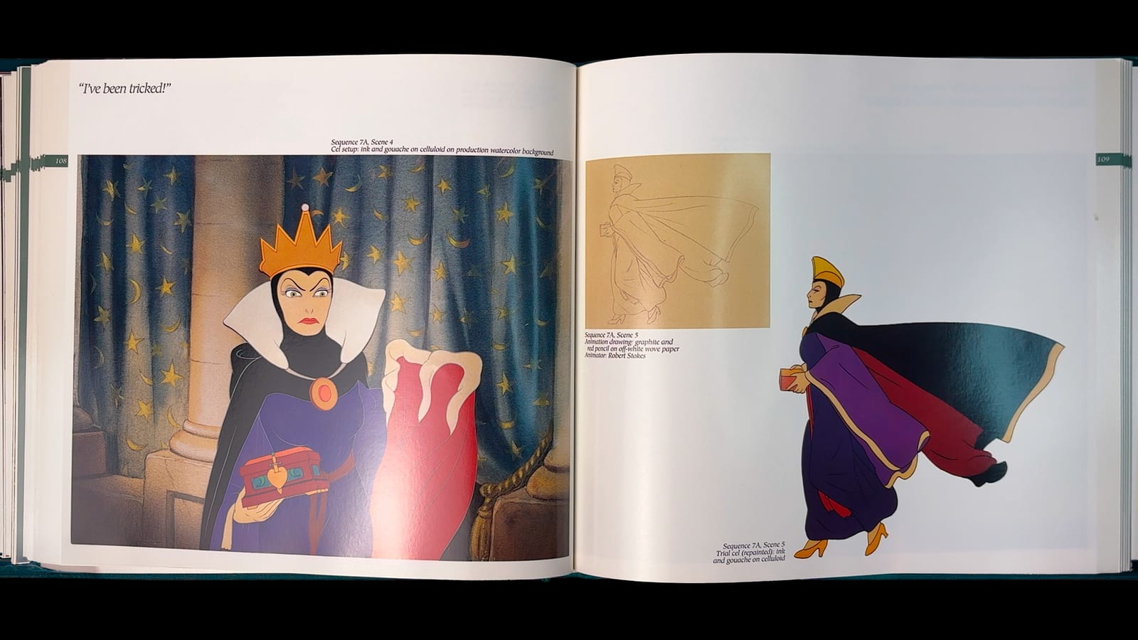 Snow White book spread — the Queen