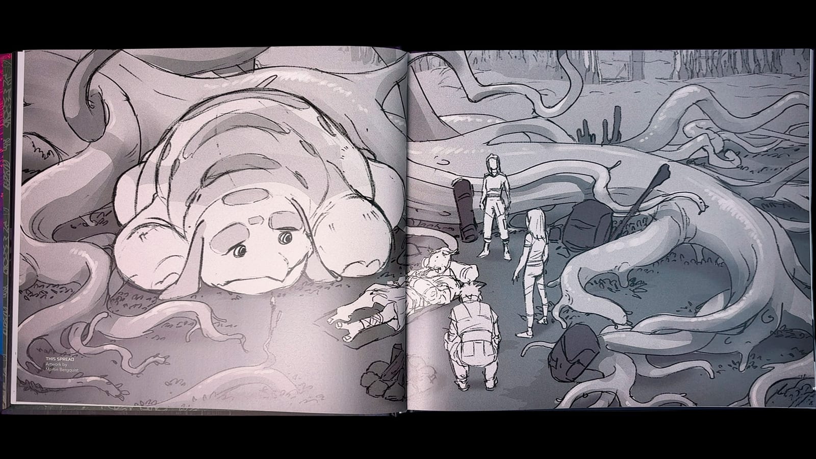 WondLa book spread — early concept sketch