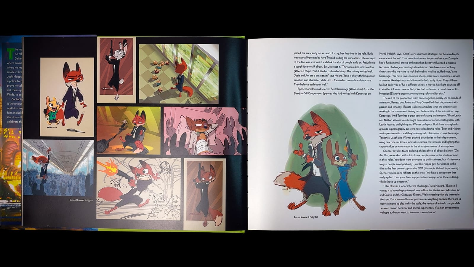 The Art of Zootopia book spread — Nick and Judy character sketches